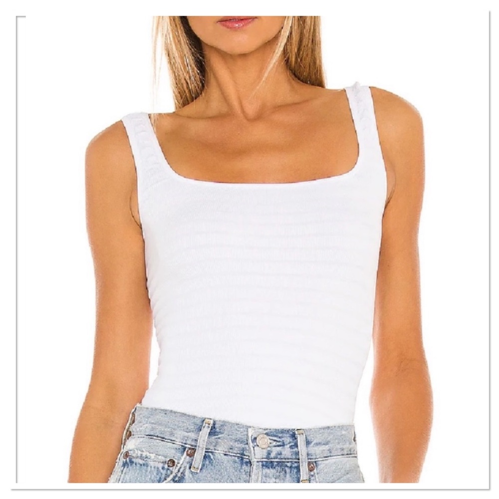 Free People Square One Seamless Tank Top White Size - M/L NWT